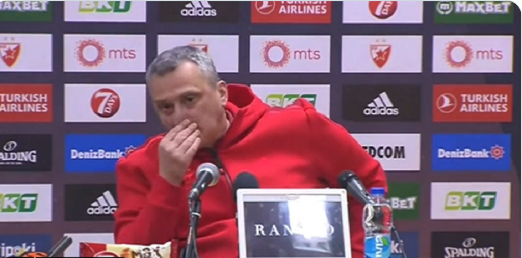 NOVI „RADONJIZAM“ Trener Crvene zvezde je prekinuo konferenciju za novinare posle Makabija zbog Kataija (VIDEO)