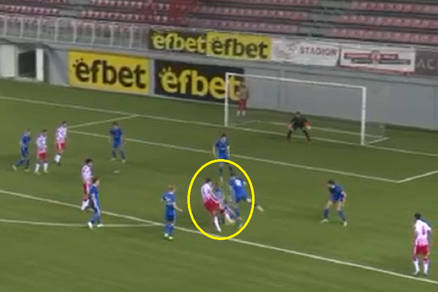 ZVEZDINA „ZLATNA KOKA“ Štoper kao rasni napadač! Prebacio protivnika, glavom spustio loptu i poslao je u mrežu (VIDEO)