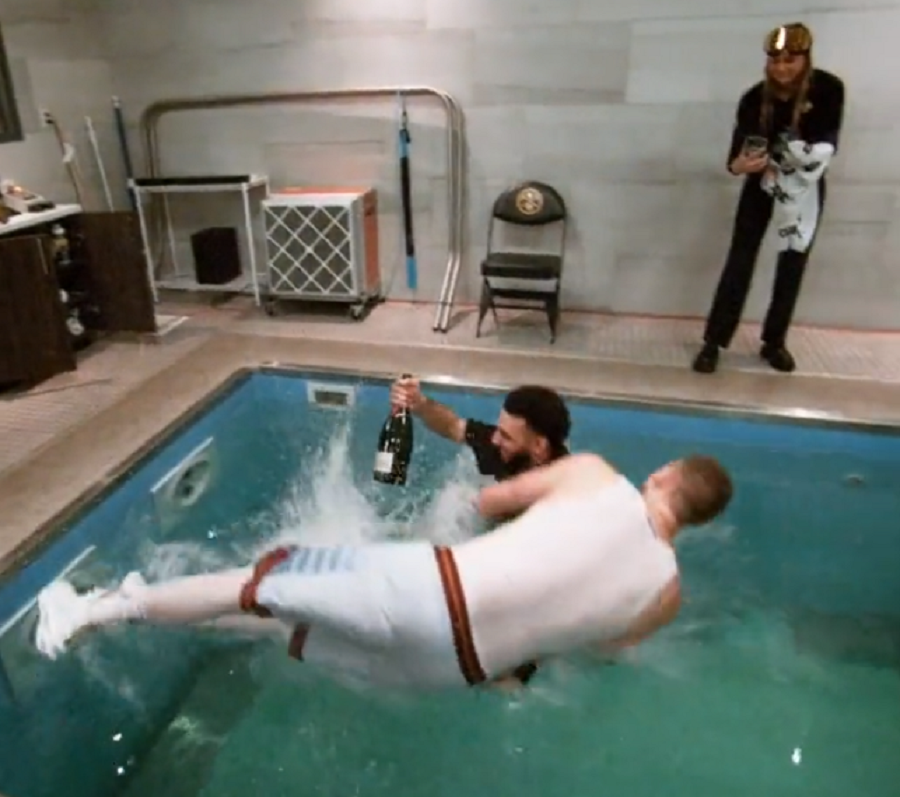 LUDILO Kakvo slavlje Nagetsa… Nikola bacio Mareja u bazen, ispajao se šampanjac, šou imala i braća Jokić (VIDEO)