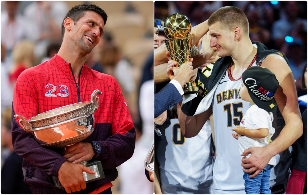 PRESLATKO „Bebe Džokeri“ na istoj fotografiji! Đoković „prozvao“ Jokića posle osvajanja NBA titule (FOTO)