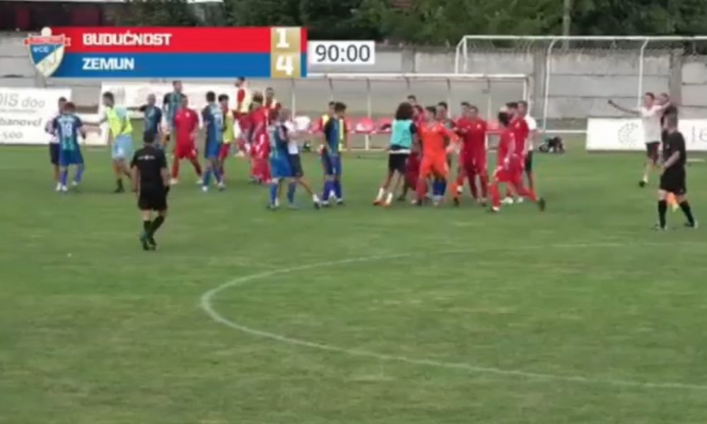 MAKLJAŽA U DOBANOVCIMA Sevale pesnice na kraju utakmice u Srpskoj ligi Beograd, Zemunci ubedljivo slavili! (FOTO/VIDEO)