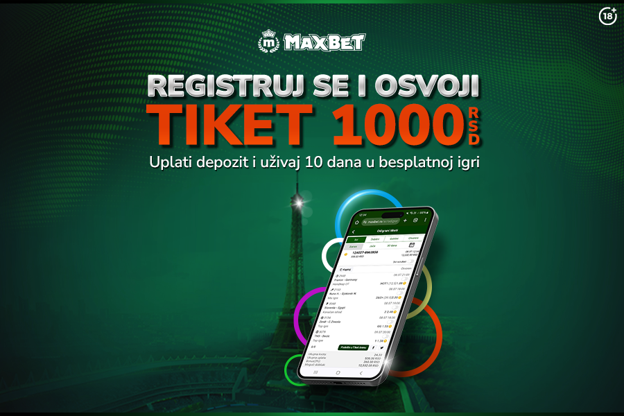 SJAJAN BONUS DOBRODOŠLICE Registruj se i osvoji tiket!