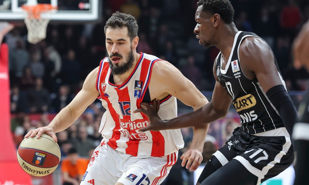 POLUVREME U ARENI Derbi u NBA ritmu! Partizan prokockao devet poena prednosti, ali ipak vodi (FOTO+VIDEO)