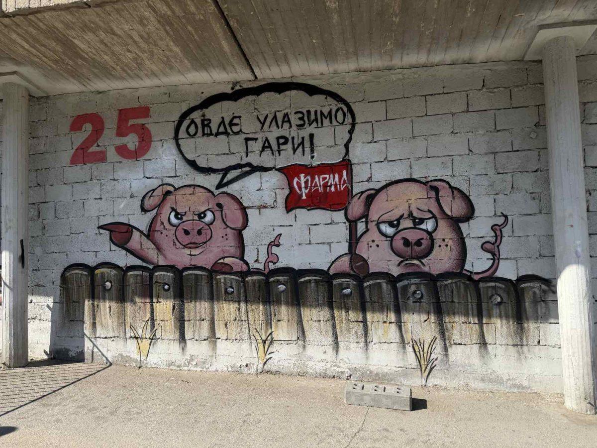 „Delije“ grafitom dočekale „Frimu“ – gosti na udaru zbog Bake Praseta (VIDEO)