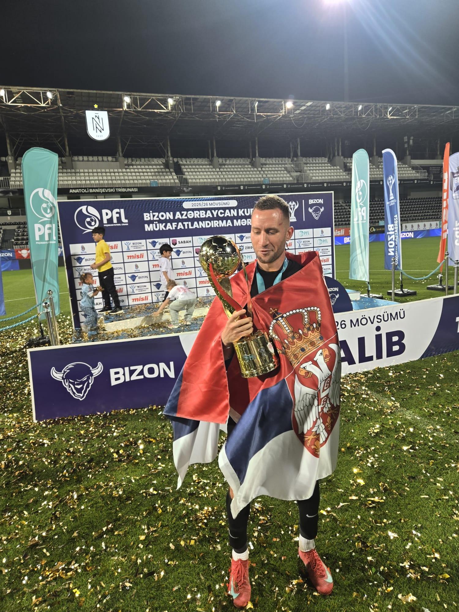 Bivši igrač Zvezde posle titule uzeo još jedan trofej u Azerbejdžanu (FOTO)